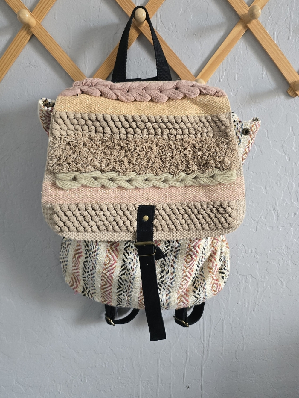 World Market Boho Tapestry Design Woven Backpack